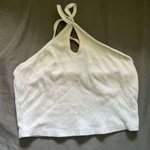 White front cross tank top